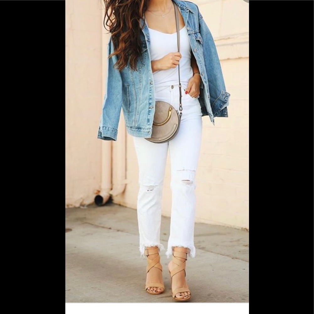 Sofia Vergara Rosa Curvy Ankle Womens White Jeans 20 High Waist Distress…